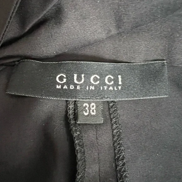 Gucci Black Pencil Skirt Twist Waist Size 38 IT 2/4 US Made in Italy Minimalist